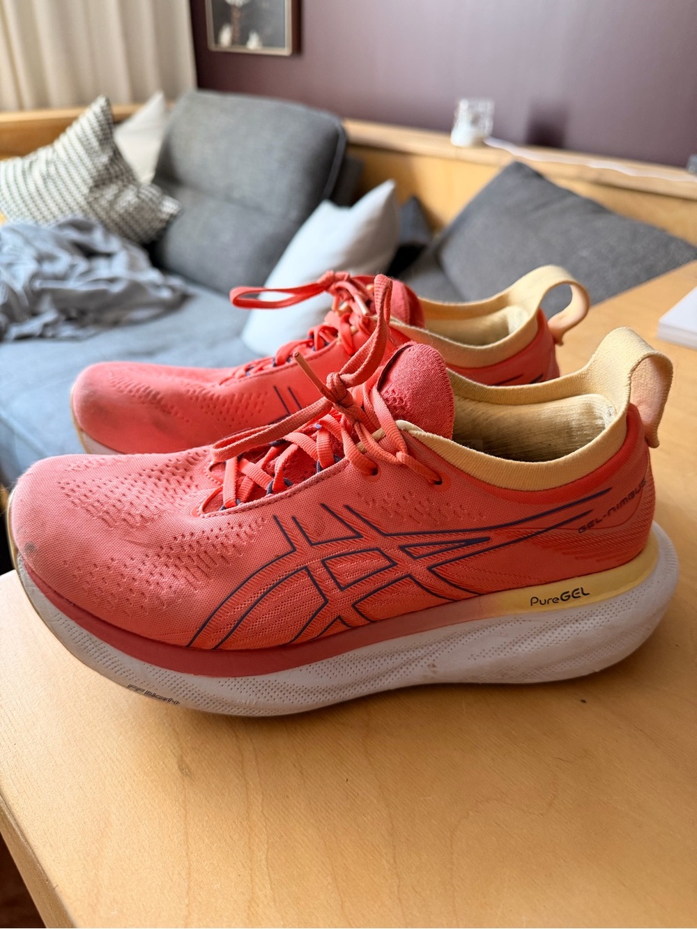 ASICS Gel Nimbus 25 Women's Coral Running Shoes with PureGEL Cushioning